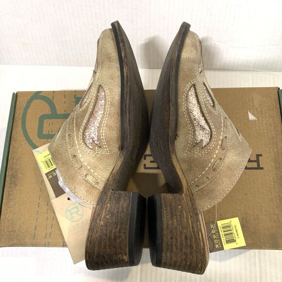ROPER Womens 5 Bots Beth Glittered Snip Toe Mules Casual Brown Pink Glitter - Picture 5 of 7